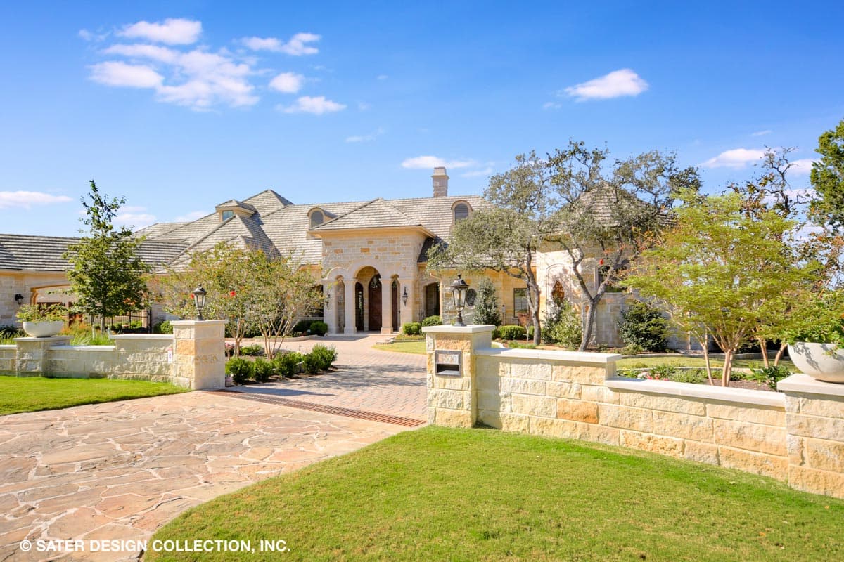 Plan 340104STR: 4-bed Luxury Home Plan with Two 2-car Garages and a Home Theater - Image #9 - European, Hill Country, Mediterranean