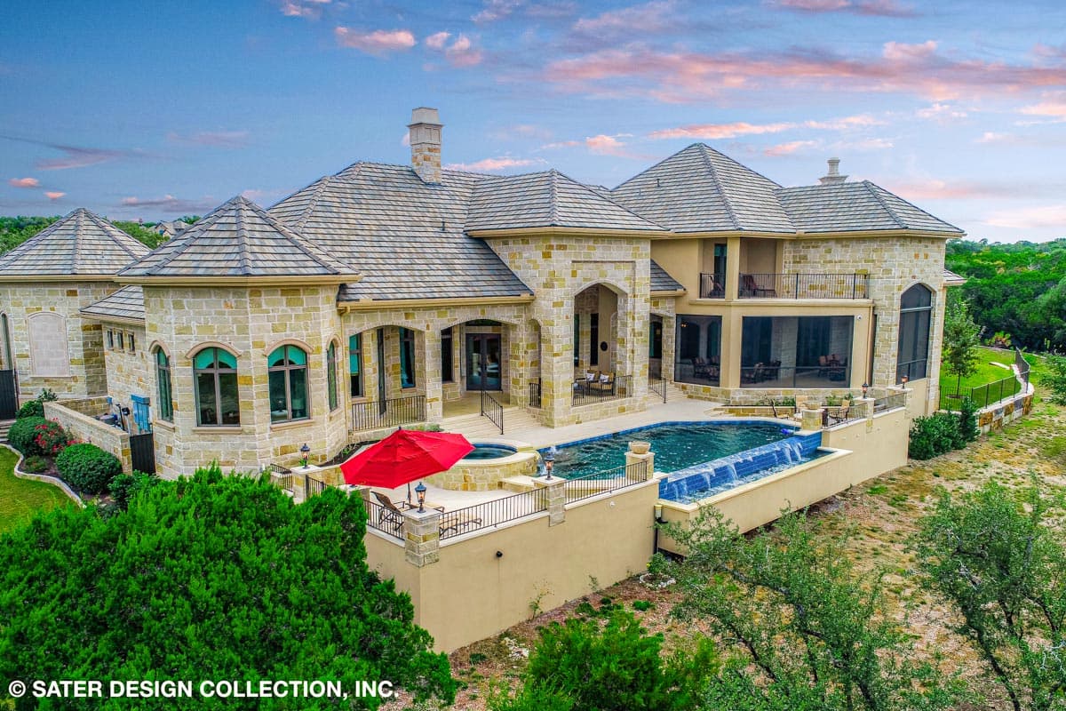 Plan 340104STR: 4-bed Luxury Home Plan with Two 2-car Garages and a Home Theater - Image #11 - European, Hill Country, Mediterranean