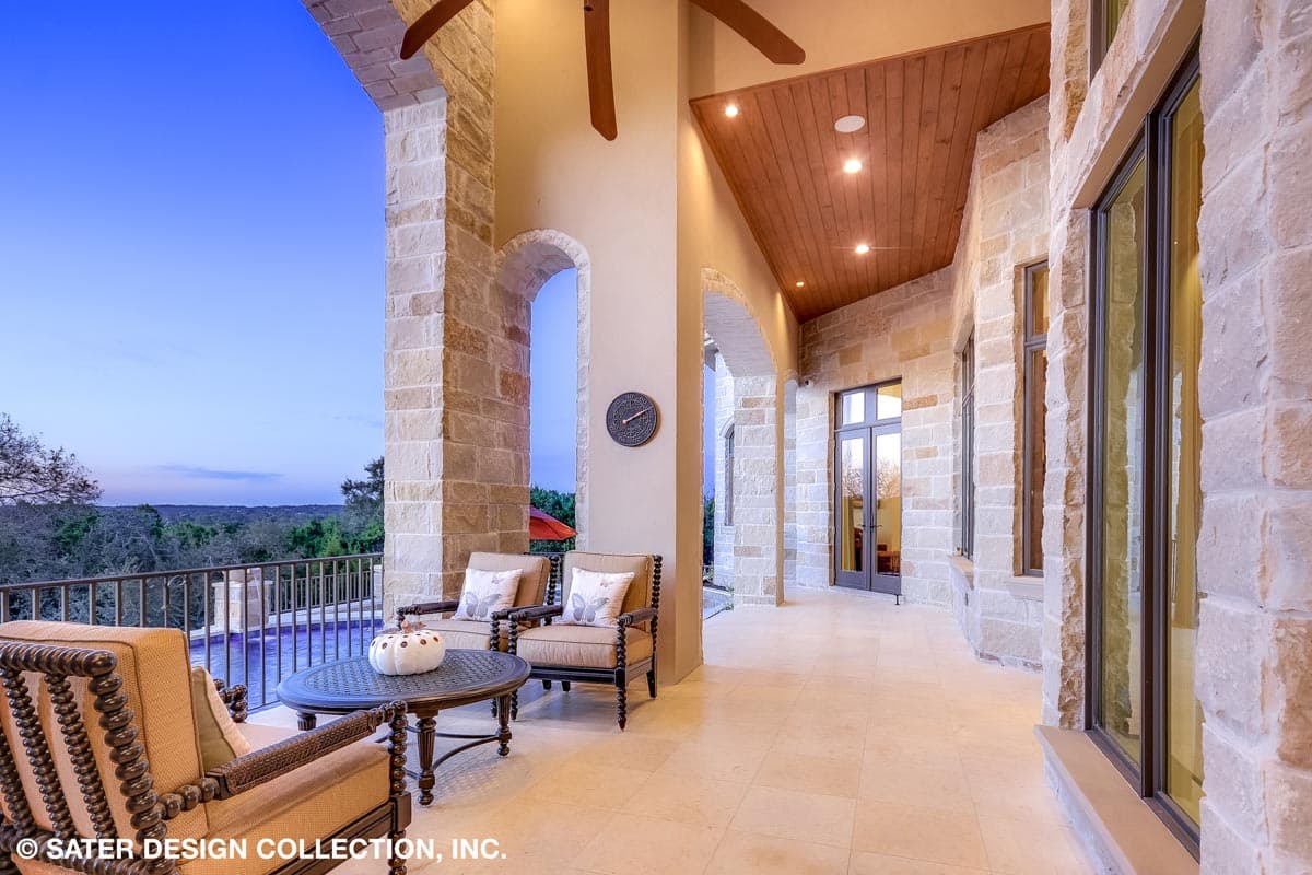 Plan 340104STR: 4-bed Luxury Home Plan with Two 2-car Garages and a Home Theater - Image #12 - European, Hill Country, Mediterranean