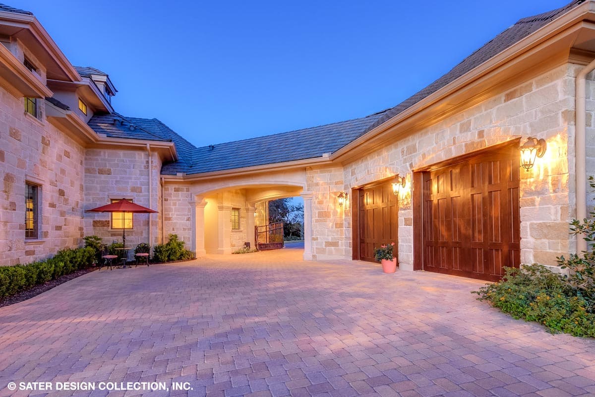 Plan 340104STR: 4-bed Luxury Home Plan with Two 2-car Garages and a Home Theater - Image #8 - European, Hill Country, Mediterranean