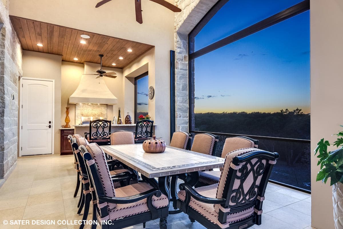 Plan 340104STR: 4-bed Luxury Home Plan with Two 2-car Garages and a Home Theater - Image #34 - European, Hill Country, Mediterranean