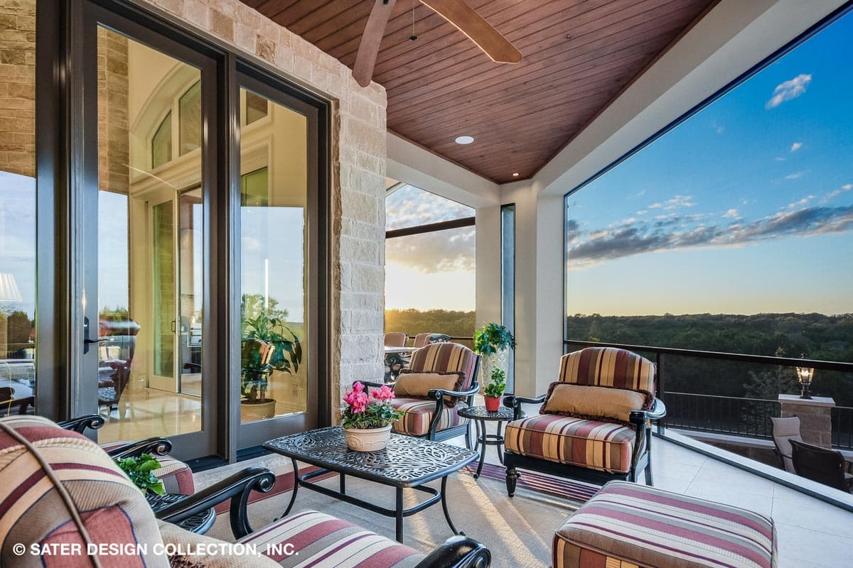 Plan 340104STR: 4-bed Luxury Home Plan with Two 2-car Garages and a Home Theater - Image #35 - European, Hill Country, Mediterranean