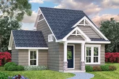 2-Story Country Cottage Plan with Eat-in Kitchen - 883 Sq Ft