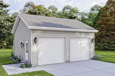 400 Square Foot 2-Car Detached Garage Plan