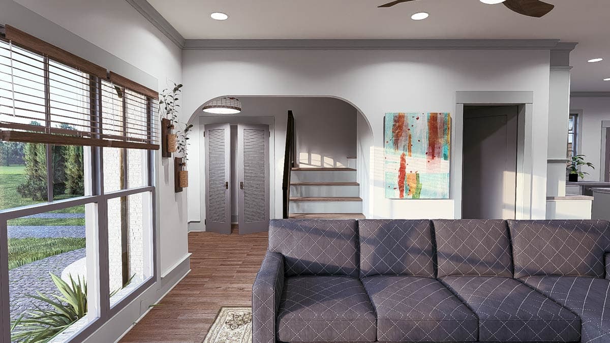 Plan 70768SND: Transitional European Home Plan with Single Garage and Main-level Master Bedroom - Image #7 - European, French Country, Transitional