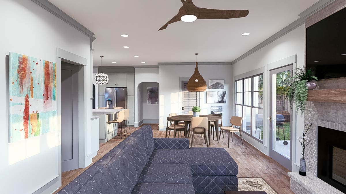 Plan 70768SND: Transitional European Home Plan with Single Garage and Main-level Master Bedroom - Image #8 - European, French Country, Transitional