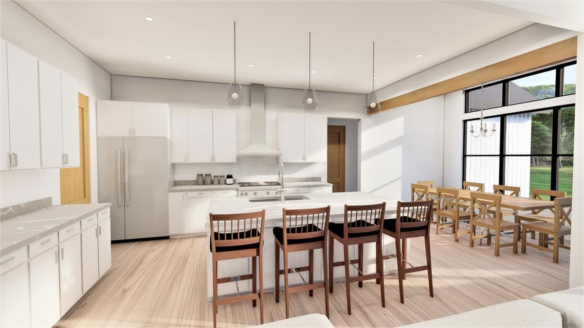 Plan 490032NAH: 3-Bedroom Farmhouse Plan with RV Garage and Optionally Finished Basement - Image #8 - Country, Farmhouse, Modern Farmhouse, New American, Ranch