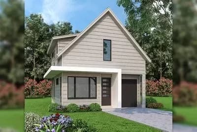 1017 Square Foot 2 Bedroom House Plan with Upstairs Laundry