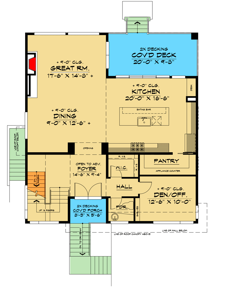 Plan 666169RAF: Contemporary Northwest Home Plan with Rooftop Terrace and 2-Bed Apartment - Floor Plan - Main Level - Contemporary, Modern, Northwest