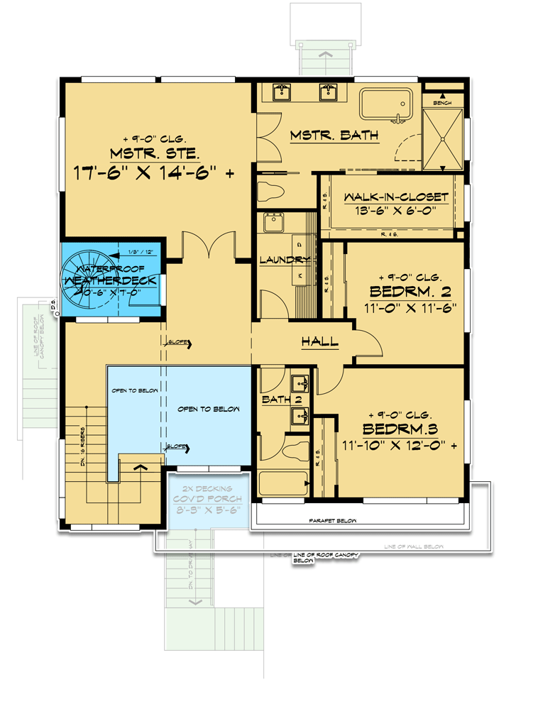 Plan 666169RAF: Contemporary Northwest Home Plan with Rooftop Terrace and 2-Bed Apartment - Floor Plan - Second Level - Contemporary, Modern, Northwest