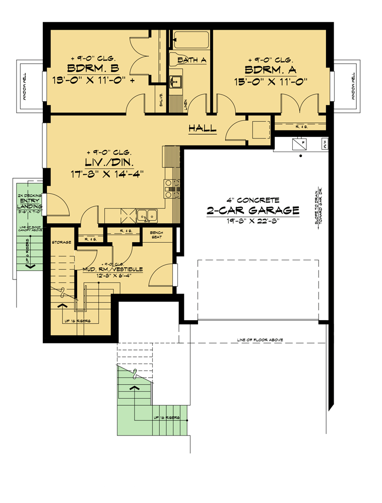 Plan 666169RAF: Contemporary Northwest Home Plan with Rooftop Terrace and 2-Bed Apartment - Floor Plan - Ground Level - Contemporary, Modern, Northwest