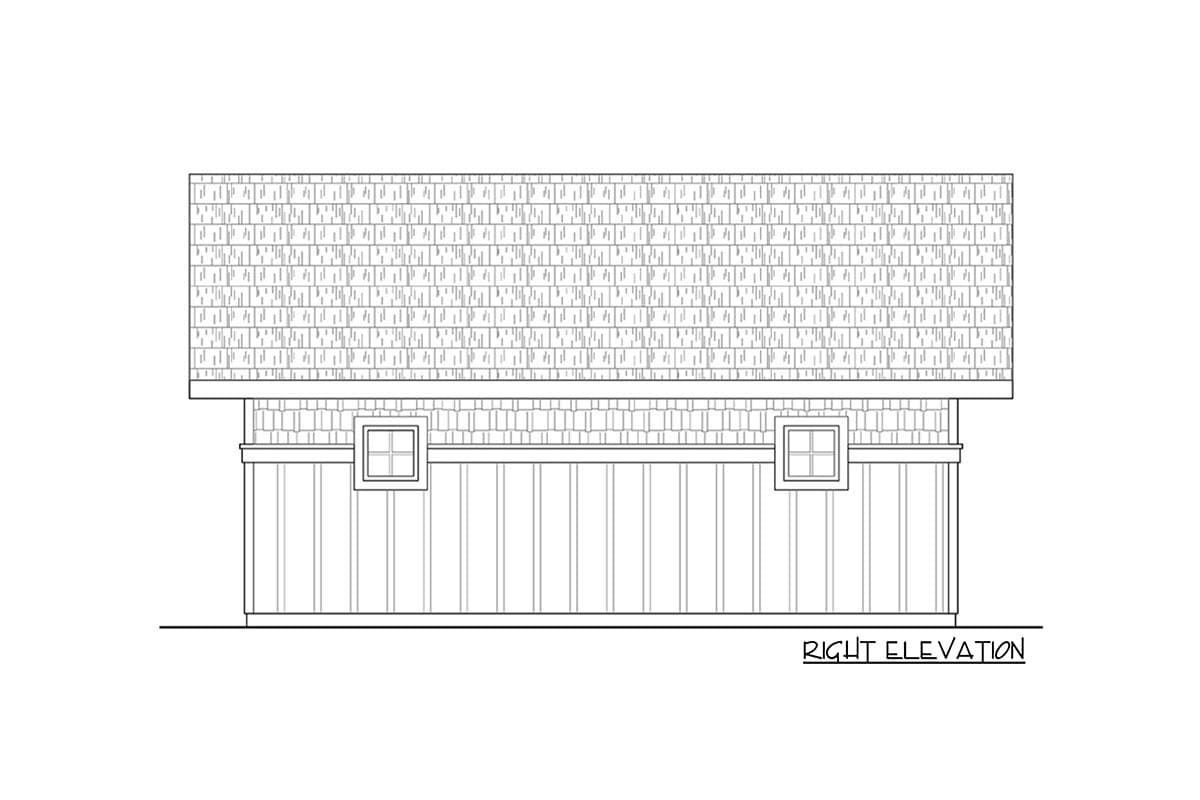 Plan 72342DA: 2-Car Craftsman-style Garage Plan with Matching 10' by 8' Garage Doors - Image #4 - Country, Craftsman, Traditional