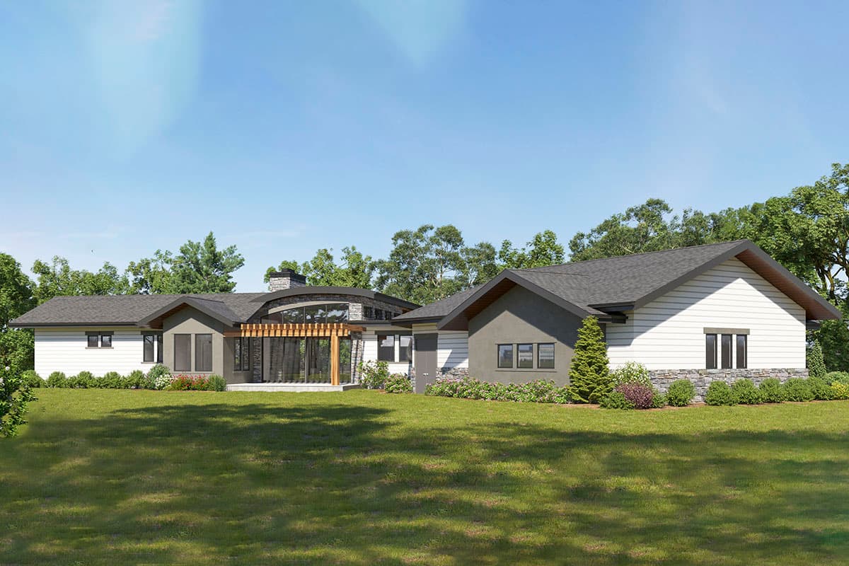 Plan 95176RW: Contemporary Ranch Plan with Angled Garage and Optional Lower Level - Image #8 - Contemporary, Craftsman, Ranch