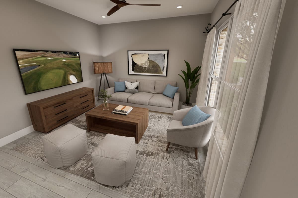 Plan 51914HZ: Modest Country Duplex House Plan With Matching 2-Bed and 2-Bath Units Under 1000 Sq Ft - Virtual Tour Cover Image - Country, Hill Country, Ranch, Southern, Traditional