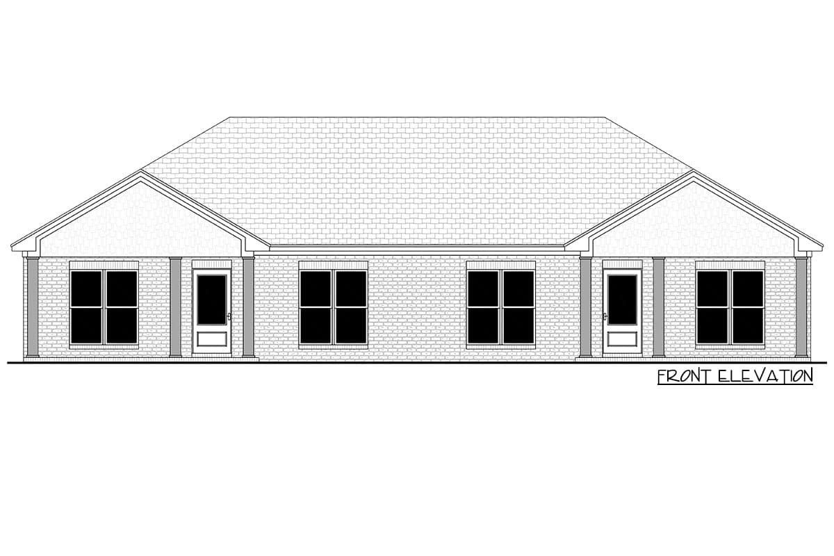 Plan 51914HZ: Modest Country Duplex House Plan With Matching 2-Bed and 2-Bath Units Under 1000 Sq Ft - Image #6 - Country, Hill Country, Ranch, Southern, Traditional