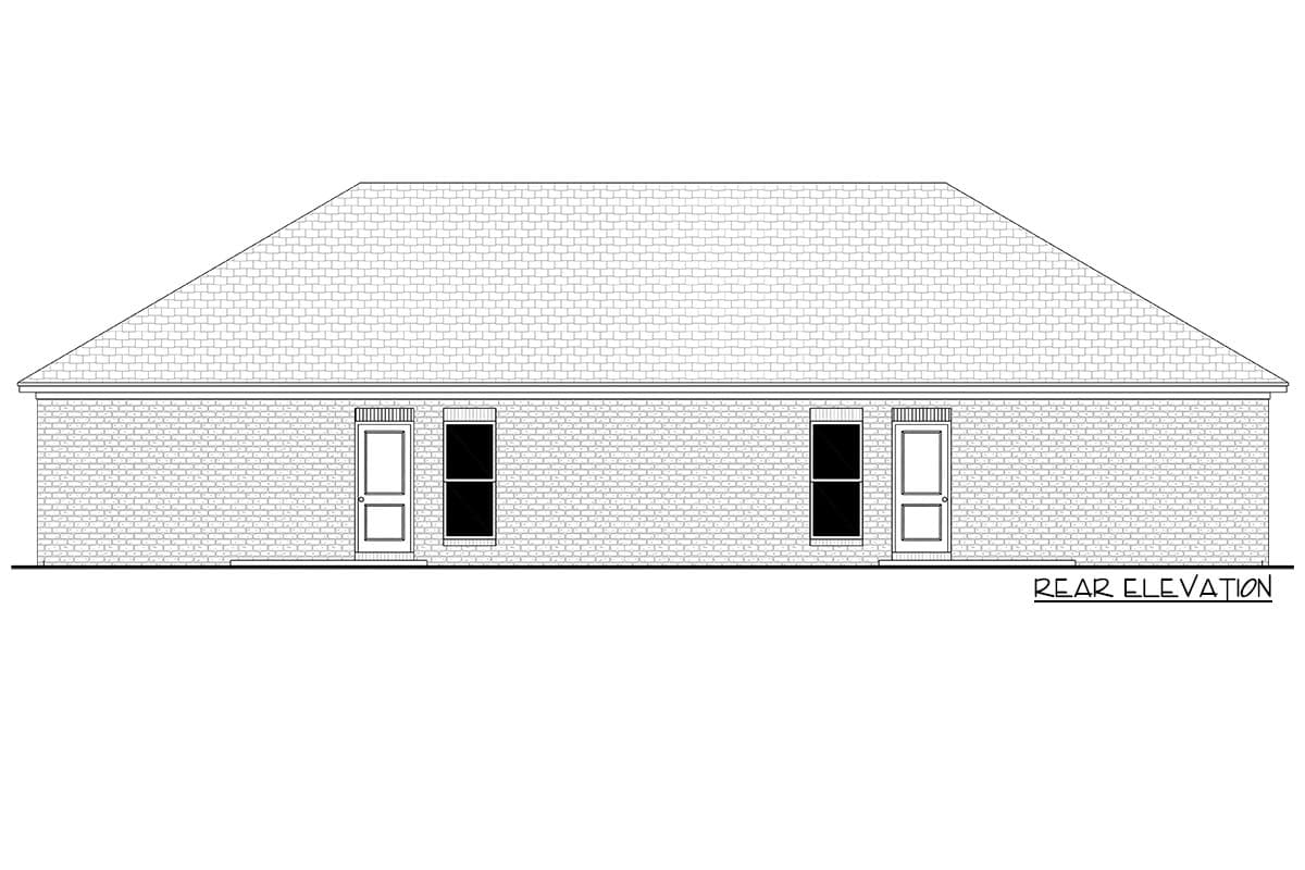 Plan 51914HZ: Modest Country Duplex House Plan With Matching 2-Bed and 2-Bath Units Under 1000 Sq Ft - Image #8 - Country, Hill Country, Ranch, Southern, Traditional