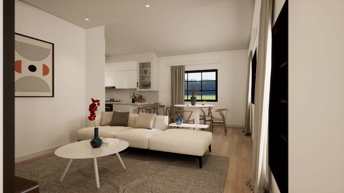 Plan 420021WNT: 2-Bed Modern Contemporary Home Plan with Stone and Wood Exterior - Image #11 - Contemporary, Mid Century Modern, Modern, Mountain, Northwest, Ranch, Rustic