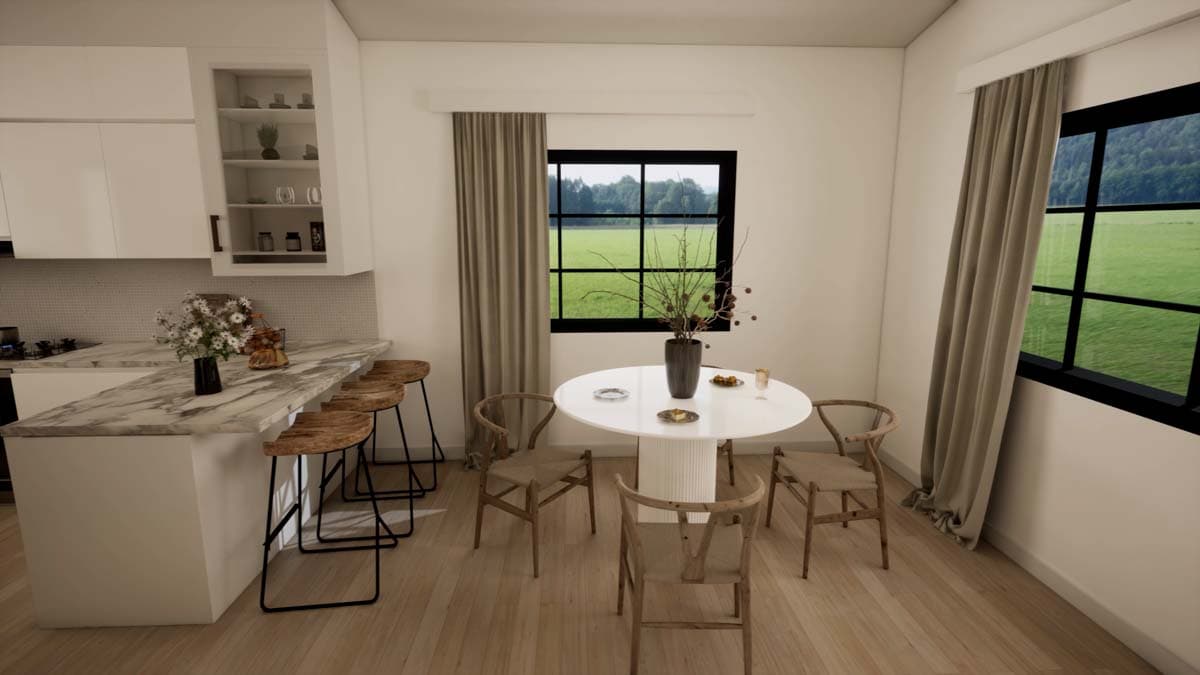 Plan 420021WNT: 2-Bed Modern Contemporary Home Plan with Stone and Wood Exterior - Image #14 - Contemporary, Mid Century Modern, Modern, Mountain, Northwest, Ranch, Rustic