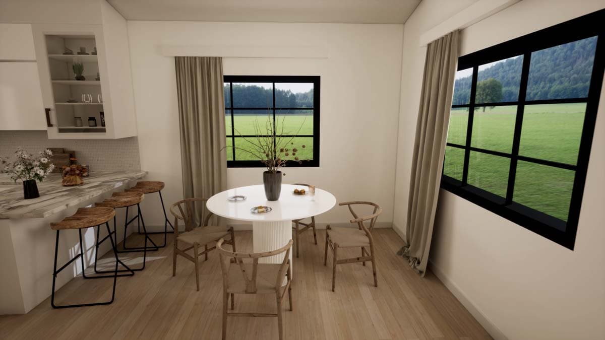 Plan 420021WNT: 2-Bed Modern Contemporary Home Plan with Stone and Wood Exterior - Image #15 - Contemporary, Mid Century Modern, Modern, Mountain, Northwest, Ranch, Rustic