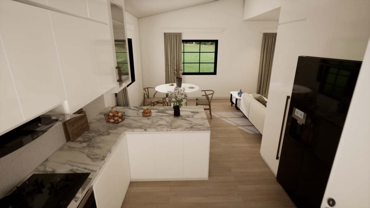 Plan 420021WNT: 2-Bed Modern Contemporary Home Plan with Stone and Wood Exterior - Image #17 - Contemporary, Mid Century Modern, Modern, Mountain, Northwest, Ranch, Rustic