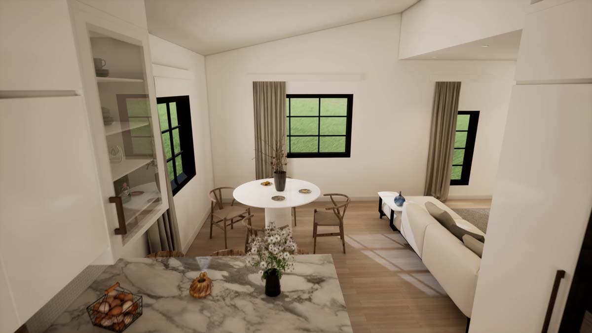 Plan 420021WNT: 2-Bed Modern Contemporary Home Plan with Stone and Wood Exterior - Image #18 - Contemporary, Mid Century Modern, Modern, Mountain, Northwest, Ranch, Rustic