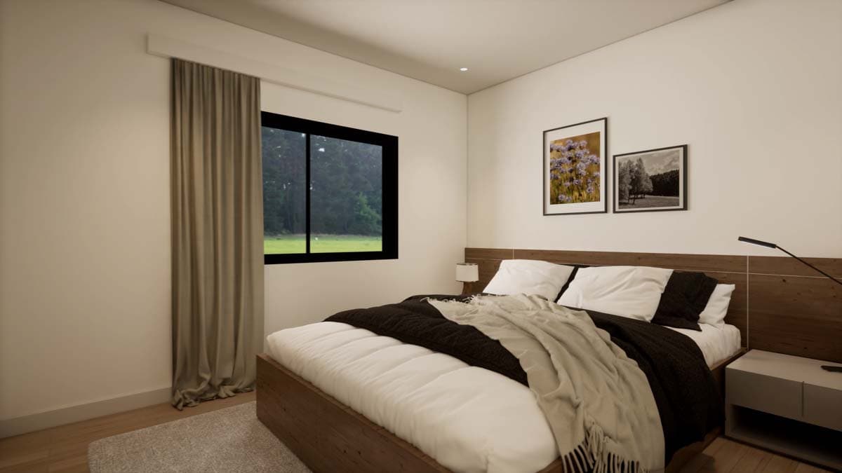 Plan 420021WNT: 2-Bed Modern Contemporary Home Plan with Stone and Wood Exterior - Image #19 - Contemporary, Mid Century Modern, Modern, Mountain, Northwest, Ranch, Rustic