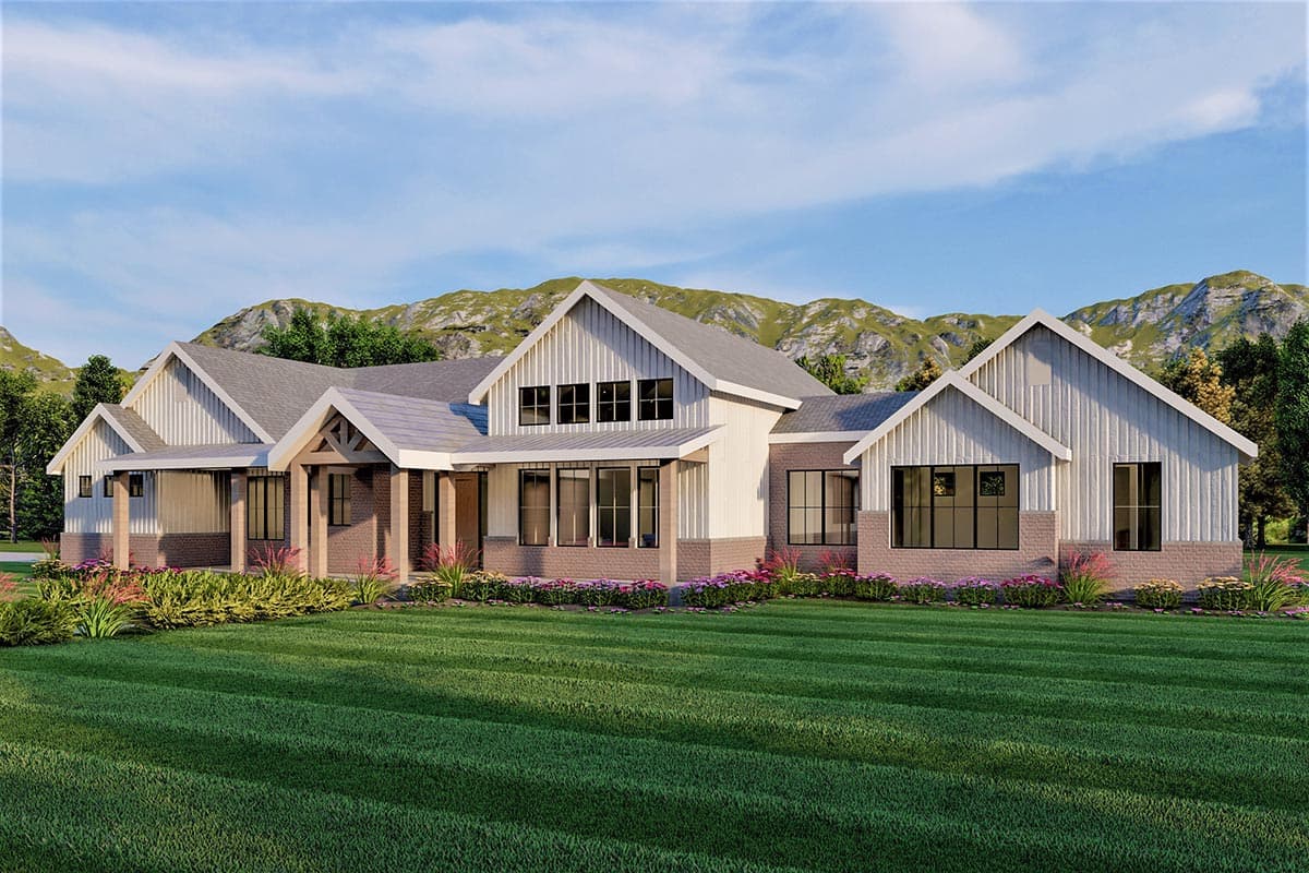 Plan 490034NAH: Sprawling Modern Farmhouse Plan with Optionally Finished Lower Level - Image #5 - Country, Craftsman, Hill Country, Modern Farmhouse, New American, Ranch