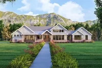 Sprawling Modern Farmhouse Plan with Optionally Finished Lower Level