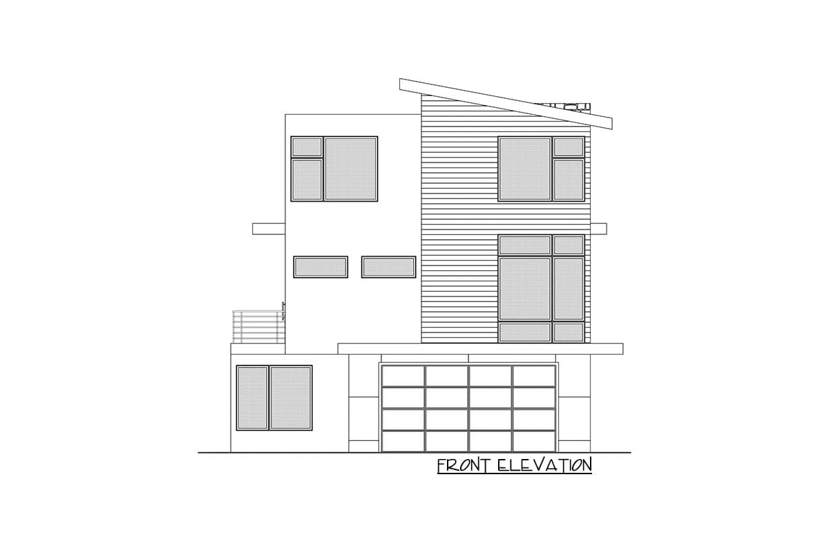 Plan 666171RAF: 3-Story Modern House Plan with Prep Kitchen and Bedrooms on Every Floor - Image #5 - Contemporary, Modern, Northwest