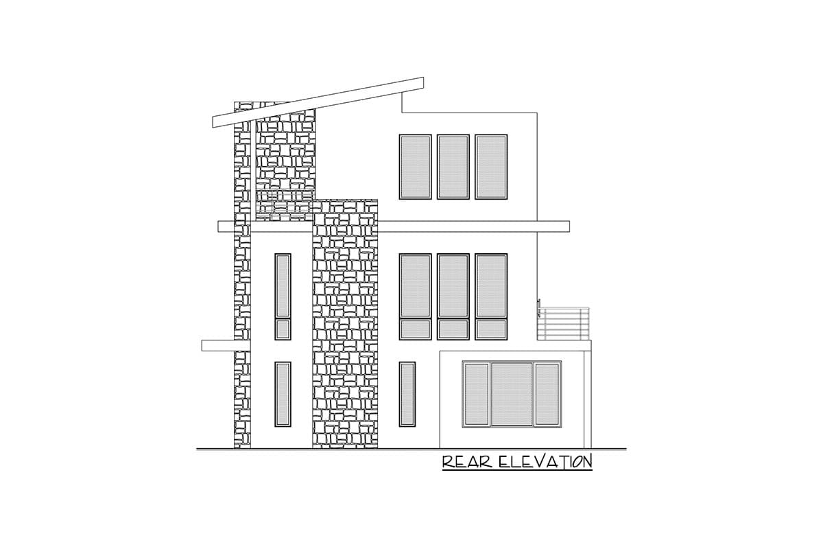 Plan 666171RAF: 3-Story Modern House Plan with Prep Kitchen and Bedrooms on Every Floor - Image #7 - Contemporary, Modern, Northwest