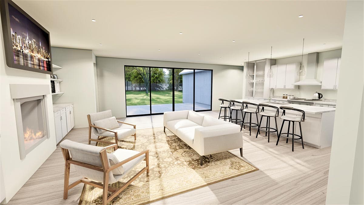 Plan 490035NAH: 4-bed Farmhouse-style House Plan with Home Office and Split Bed Layout - Image #6 - Country, Farmhouse, Hill Country, Modern Farmhouse, New American, Ranch, Traditional