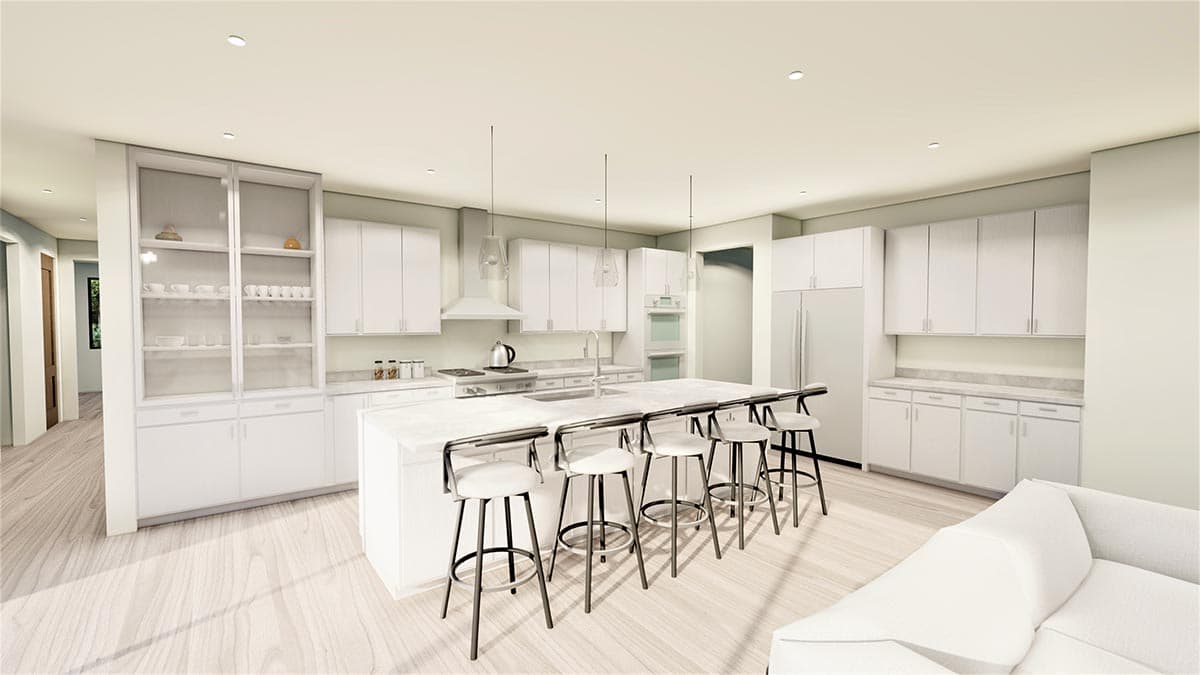 Plan 490035NAH: 4-bed Farmhouse-style House Plan with Home Office and Split Bed Layout - Image #8 - Country, Farmhouse, Hill Country, Modern Farmhouse, New American, Ranch, Traditional