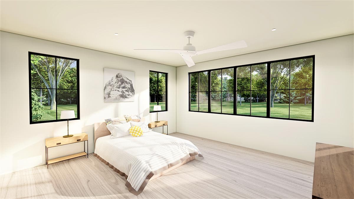 Plan 490035NAH: 4-bed Farmhouse-style House Plan with Home Office and Split Bed Layout - Image #9 - Country, Farmhouse, Hill Country, Modern Farmhouse, New American, Ranch, Traditional