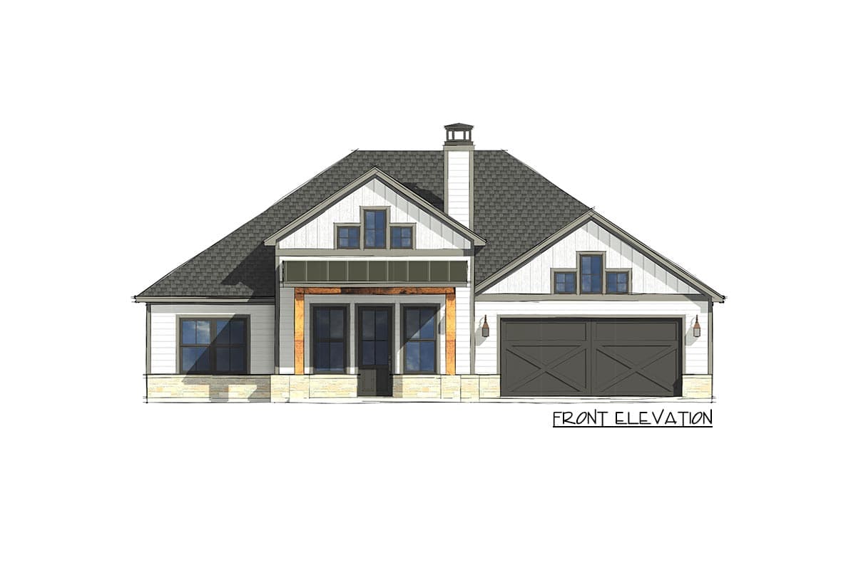 Plan 818016JSS: 1815 Square Foot One-story House Plan with 2-Car Garage - Image #5 - Country, Craftsman, New American, Prairie, Ranch, Rustic