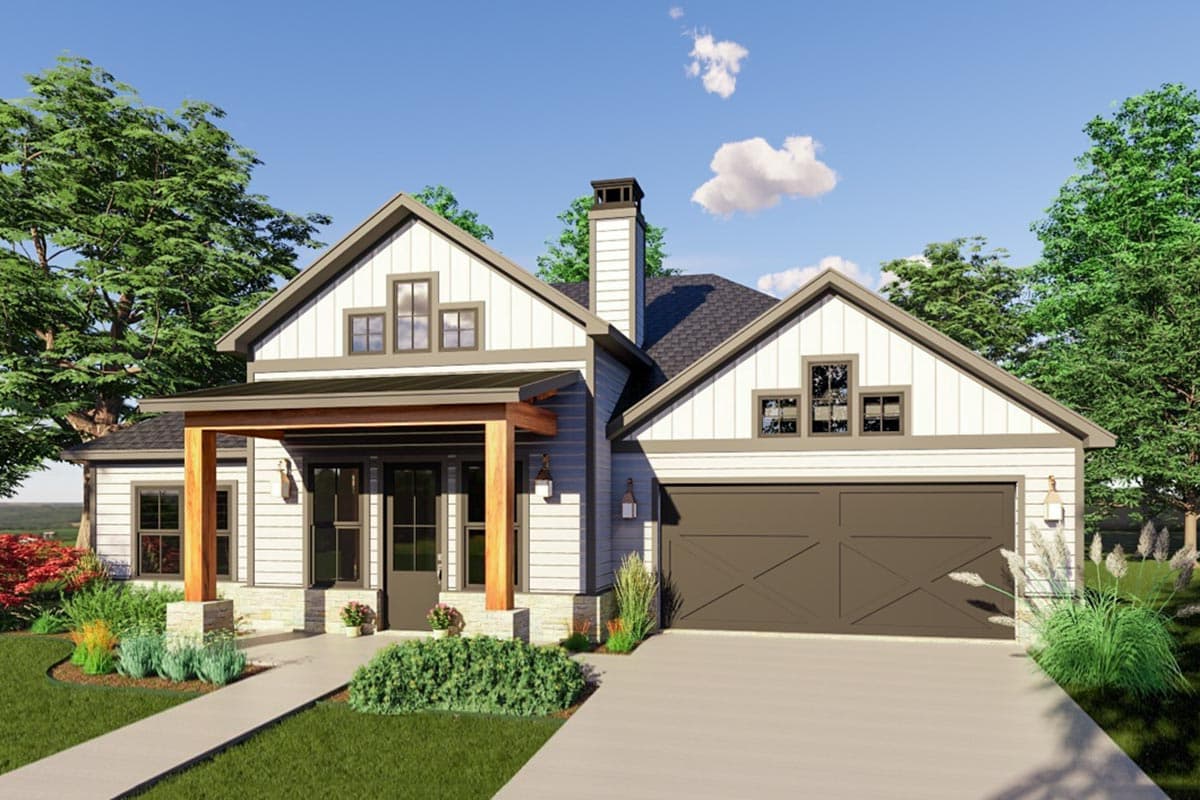 Plan 818016JSS: 1815 Square Foot One-story House Plan with 2-Car Garage - Image #4 - Country, Craftsman, New American, Prairie, Ranch, Rustic