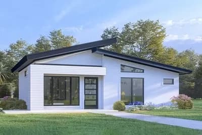 Compact Modern Home Plan Under 1100 Square Feet with 3 Bedrooms