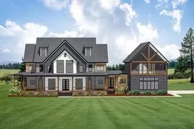 5-Bed Modern Farmhouse Plan with Wraparound Porch and Optional Man Cave - 4676 Sq Ft