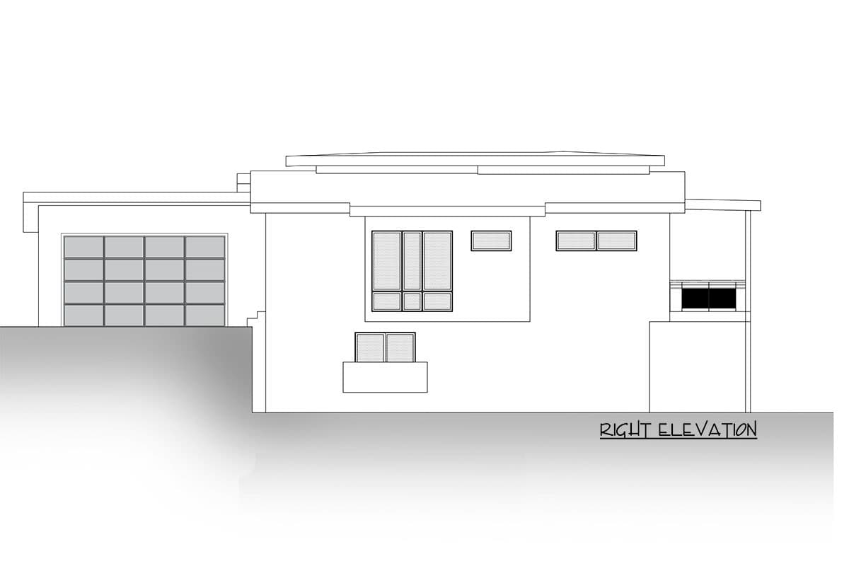 Plan 666173RAF: Mid-Century Modern House Plan with Home Office for a Rear-Sloping Lot - 3619 Sq Ft - Image #8 - Contemporary, Mid Century Modern, Modern, Northwest