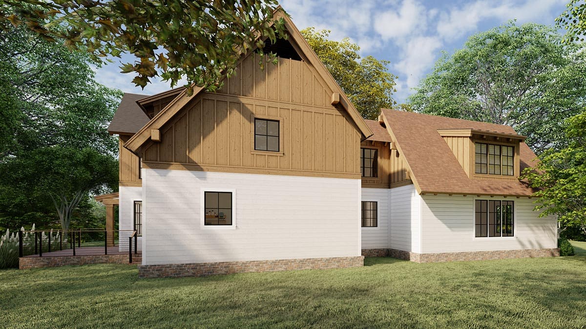 Plan 865019SHW: Rustic New American House Plan with Shed Dormered Bonus Room - 2389 Sq Ft - Image #8 - Cottage, Country, Craftsman, New American, Traditional