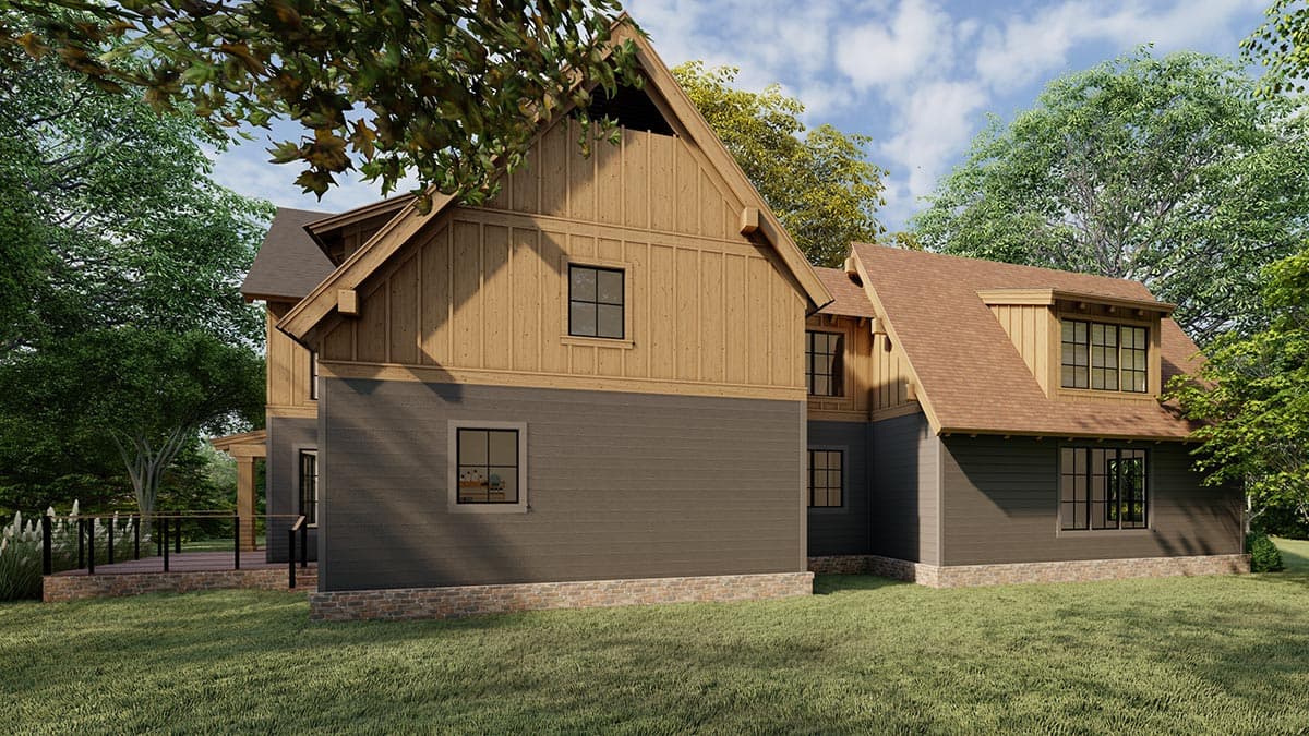 Plan 865019SHW: Rustic New American House Plan with Shed Dormered Bonus Room - 2389 Sq Ft - Image #9 - Cottage, Country, Craftsman, New American, Traditional