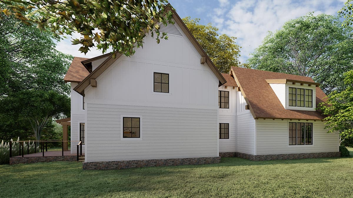 Plan 865019SHW: Rustic New American House Plan with Shed Dormered Bonus Room - 2389 Sq Ft - Image #7 - Cottage, Country, Craftsman, New American, Traditional