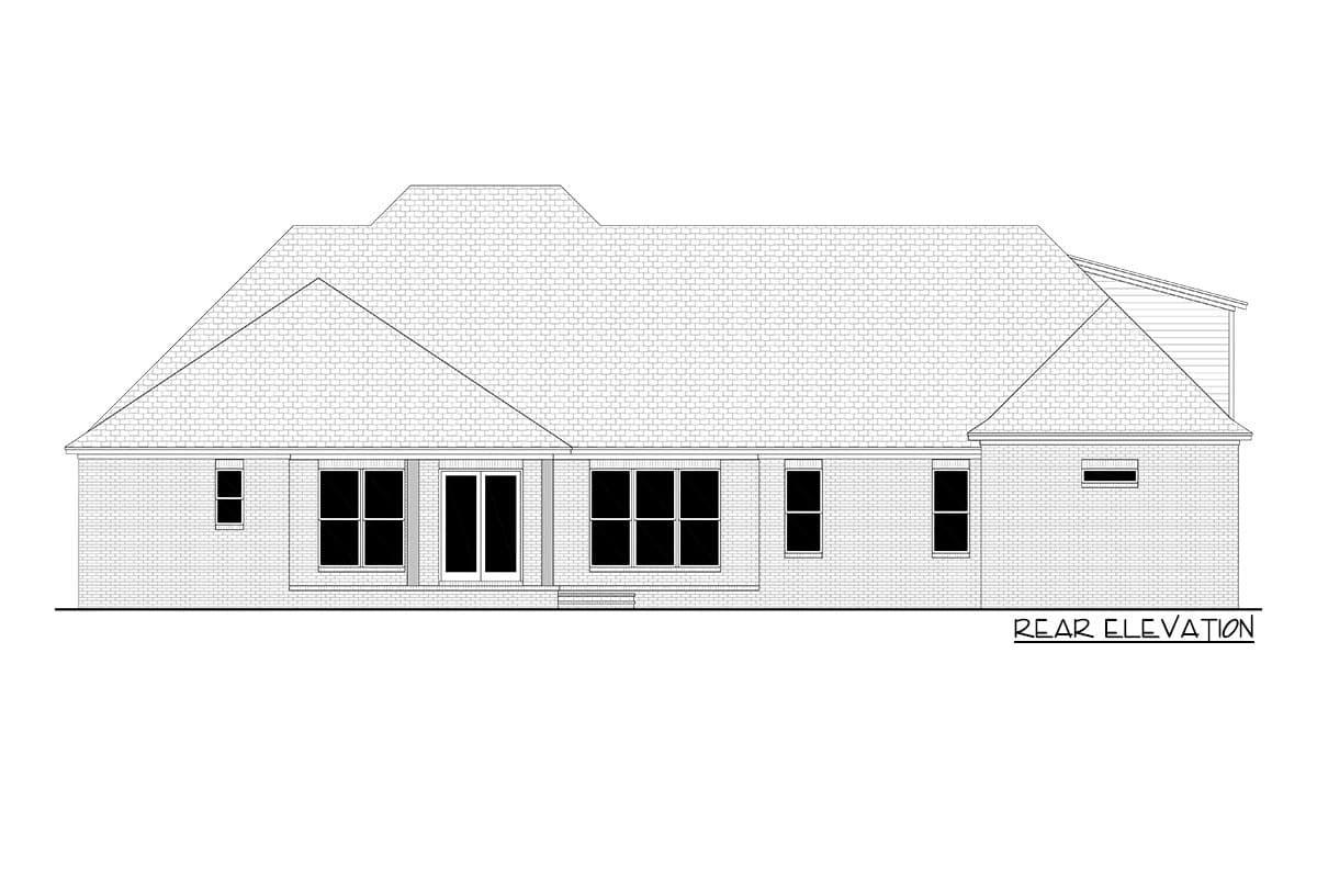 Plan 51915HZ: 4-Bedroom Modern French Country House Plan with Home Office and Bonus Room - 3106 Sq Ft - Image #4 - Acadian, Country, European, French Country, Louisiana-Style, Modern Farmhouse, New American, Traditional, Transitional