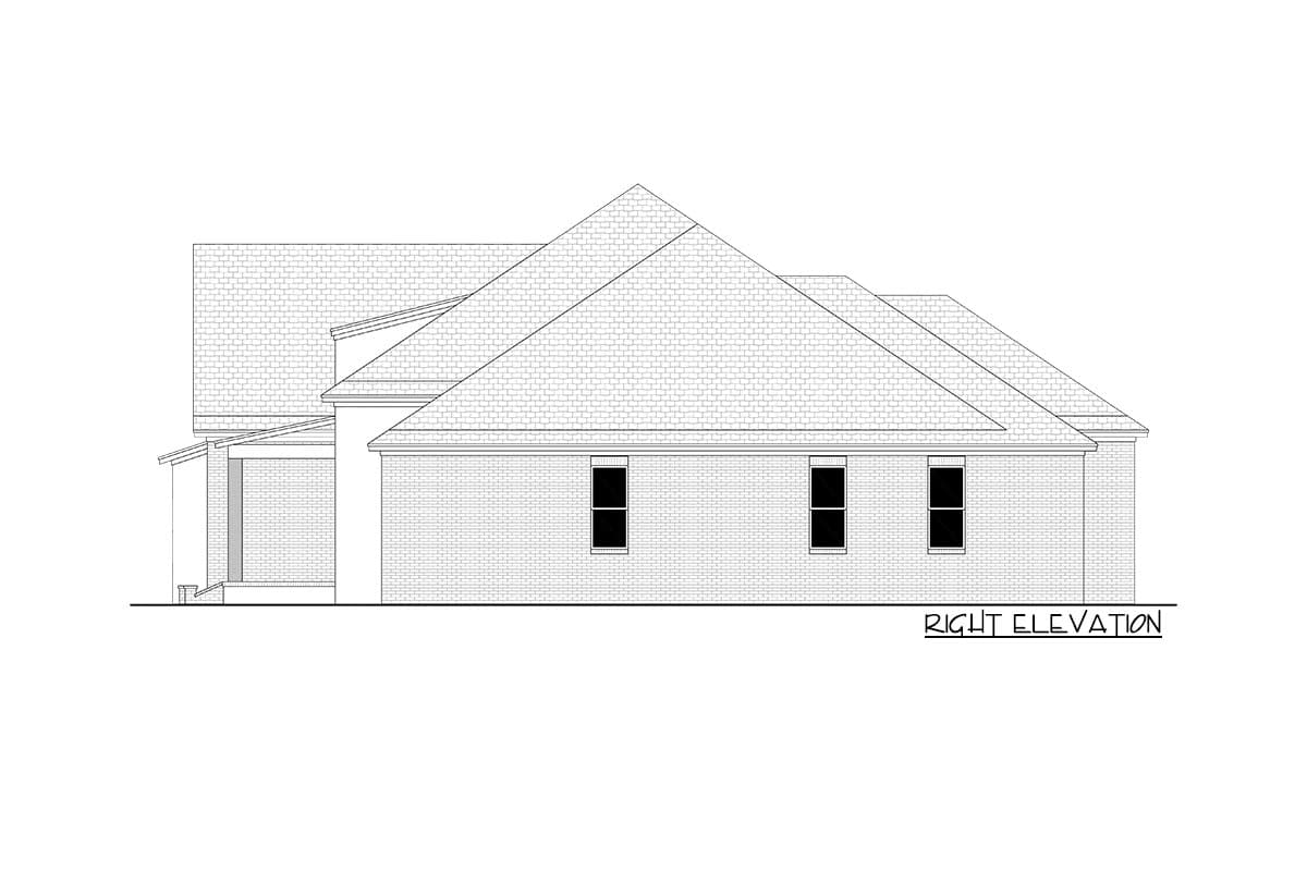 Plan 51915HZ: 4-Bedroom Modern French Country House Plan with Home Office and Bonus Room - 3106 Sq Ft - Image #5 - Acadian, Country, European, French Country, Louisiana-Style, Modern Farmhouse, New American, Traditional, Transitional