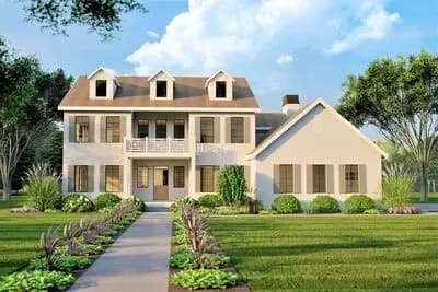 Modern Colonial House Plan with Laundry Accessible from Master Suite