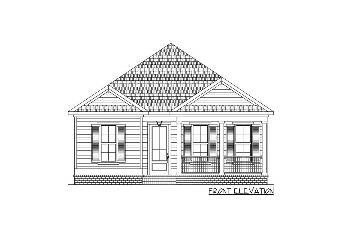 Plan 521015TTL: 3 Bed Cottage Just 33 Feet Wide - Image #17 - Cottage, Country, Southern