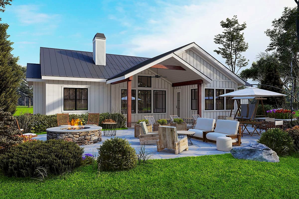 Plan 25768GE: One-Story Modern Farmhouse Plan with 2-Car Garage - Image #5 - Cottage, Country, Craftsman, Farmhouse, Modern Farmhouse, New American, Ranch, Rustic, Traditional