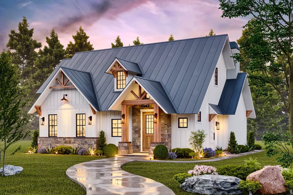 Plan 25772GE: 3-Bed Craftsman Cottage with Vaulted Great Room - 1702 Sq Ft - Image #8 - Cottage, Country, Craftsman, Mountain, New American, Traditional