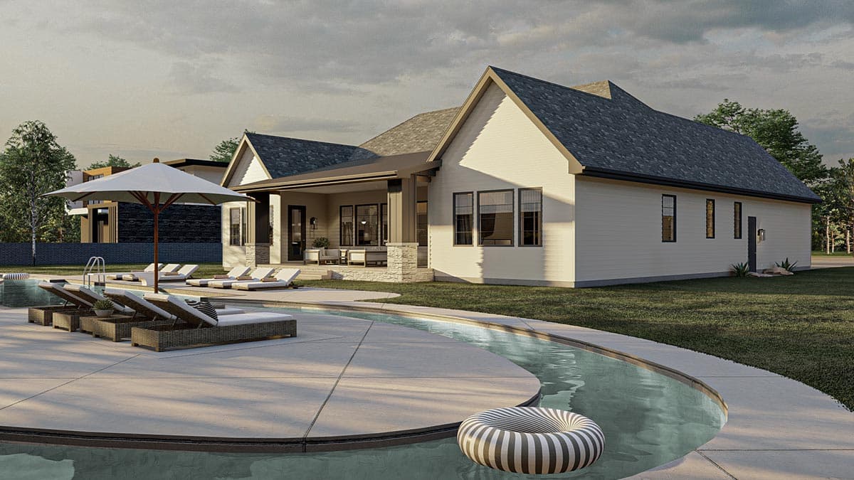 Plan 623109DJ: 3100 Square Foot 4 Bed New American Ranch Home Plan - Image #9 - Farmhouse, Modern Farmhouse, Ranch
