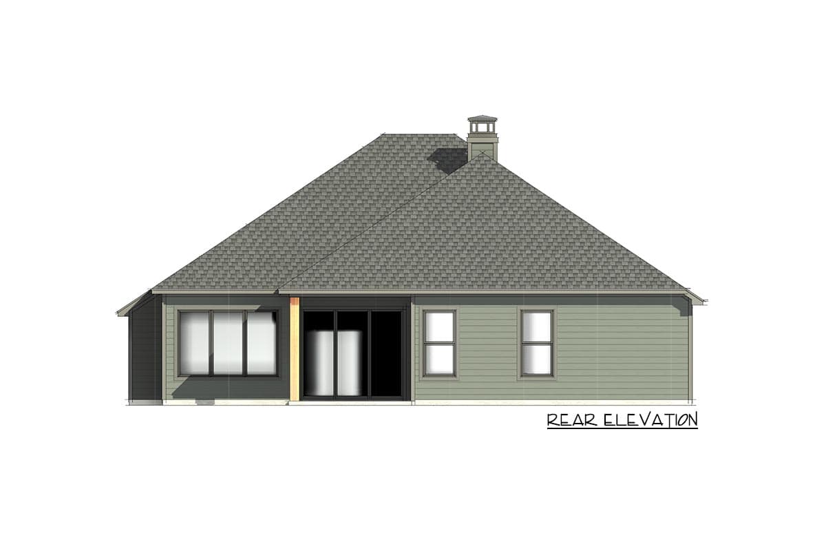 Plan 818018JSS: Rustic Ranch Plan with Vaulted Family Room - 1912 Sq Ft - Image #4 - Country, Craftsman, Farmhouse, Ranch, Rustic