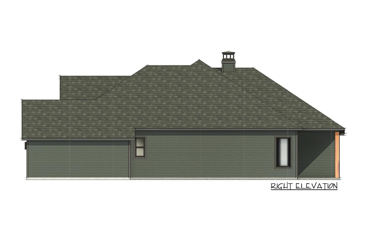 Plan 818018JSS: Rustic Ranch Plan with Vaulted Family Room - 1912 Sq Ft - Image #5 - Country, Craftsman, Farmhouse, Ranch, Rustic